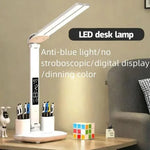 lampe led usb tactile pliable affichage numerique temperature horloge deux porte stylos moderne blanc