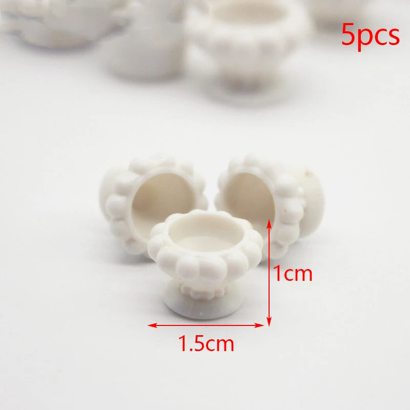accessoires poupée deco maison blanc motifs floraux classique pots fleurs simulation enfants six douze