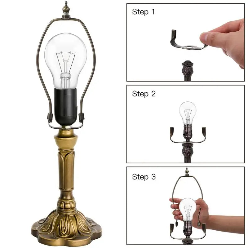 support abat jour bronze vintage pouces pouces pouces décoration art déco lampe table métal