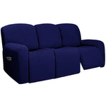 housse canapé inclinable fauteuil polyester lavable moderne élastique gris foncé doux poche rangement summer