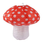 décorations suspendues 3d fête anniversaire forêt merveilles lanternes papier champignons rouge blanc plissé enfantin