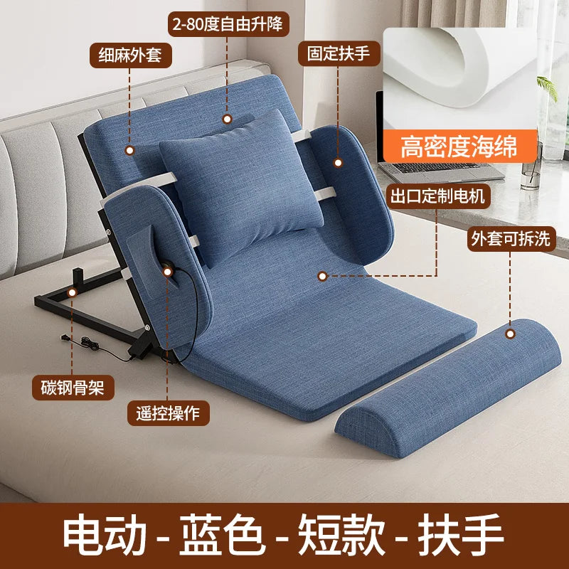 lit pliant moderne gris toile lin coussin oreiller support tablette