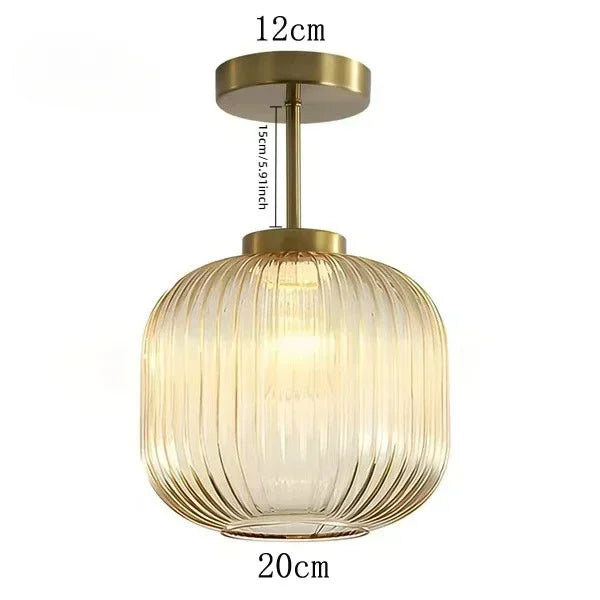 lampe suspendue or vert gris moderne rayures horizontales opacité fixations vis chambre salon éclairage