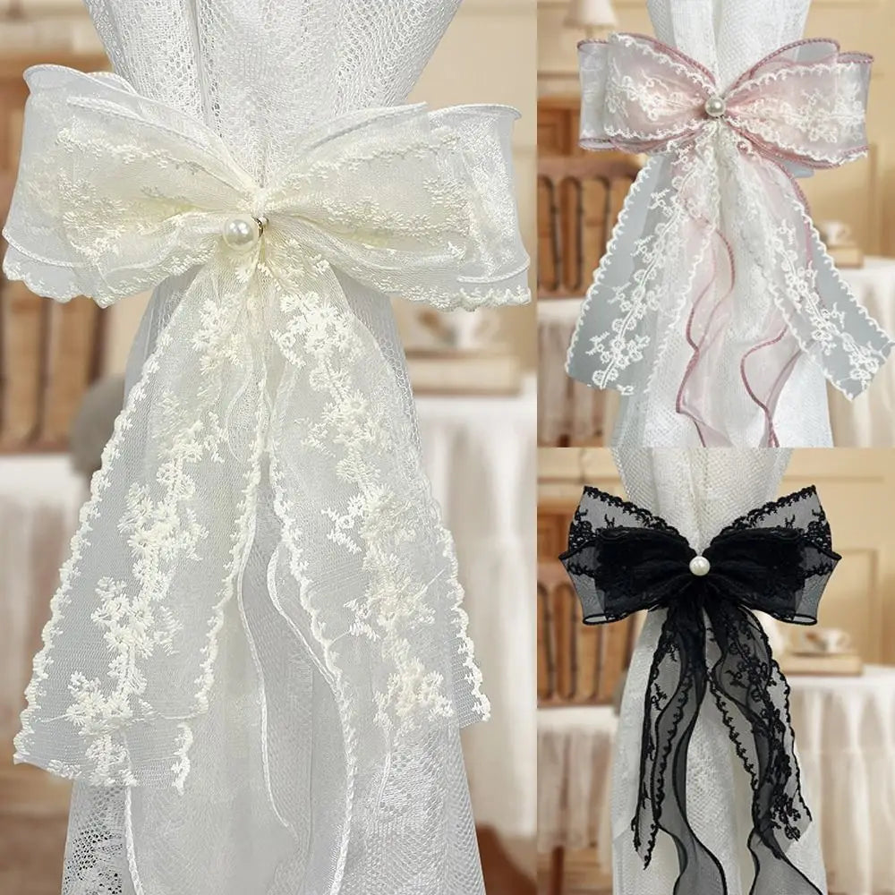 rideaux décoration noix dentelle polyester noir beige rose romantique shabby chic élégante semi transparent