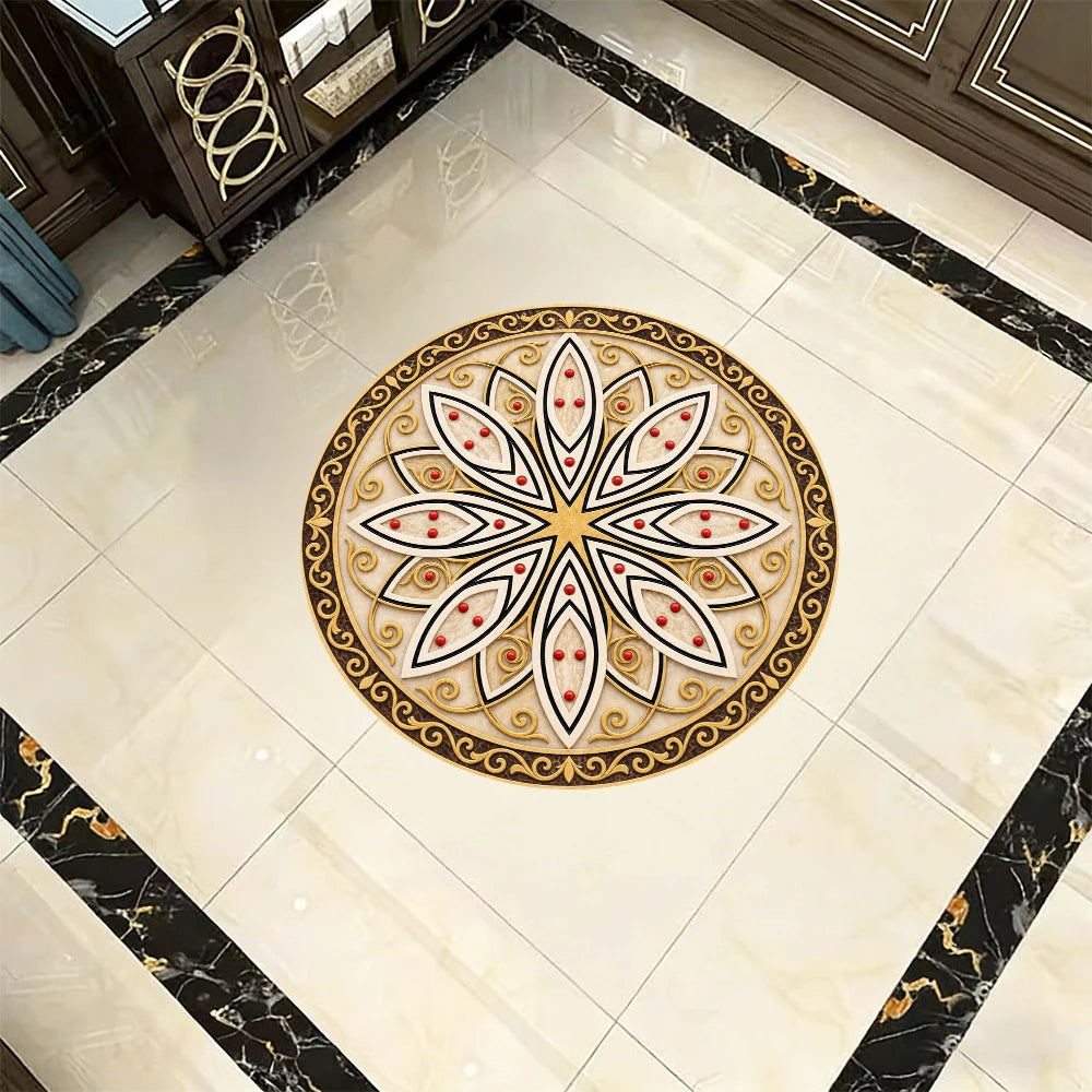 décor autocollant doré ornements floraux motifs géométriques classique 60cm 80cm
