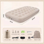 matelas gonflable gris confortable texture souple pompe intégrée moderne camping 197x150x40cm