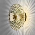 lampe moderne élégante rayures concentriques blanc doré chambre salon entrée