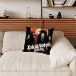 taie d'oreiller décorative noire motif groupe tokio coussin salon chambre moderne coton polyester