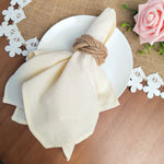 lot serviettes coton texture lin broderie rustique broches ruban jute