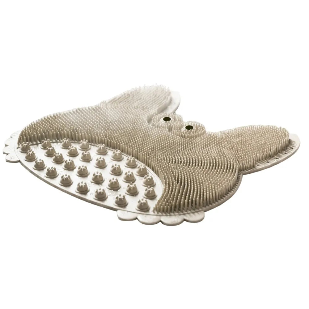 brosse bain moderne bleu vert grenouille adhésif bristles pointus pratique