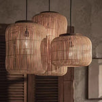 lampe suspendue rattan moderne ampoule filament noir beigeclair chambre salonhôtel