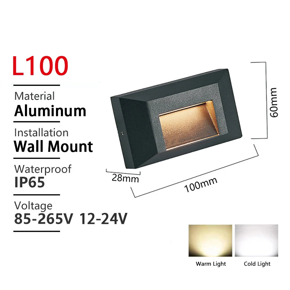 applique murale led moderne extérieure ip65 noir doré adhésif verre borosilicate