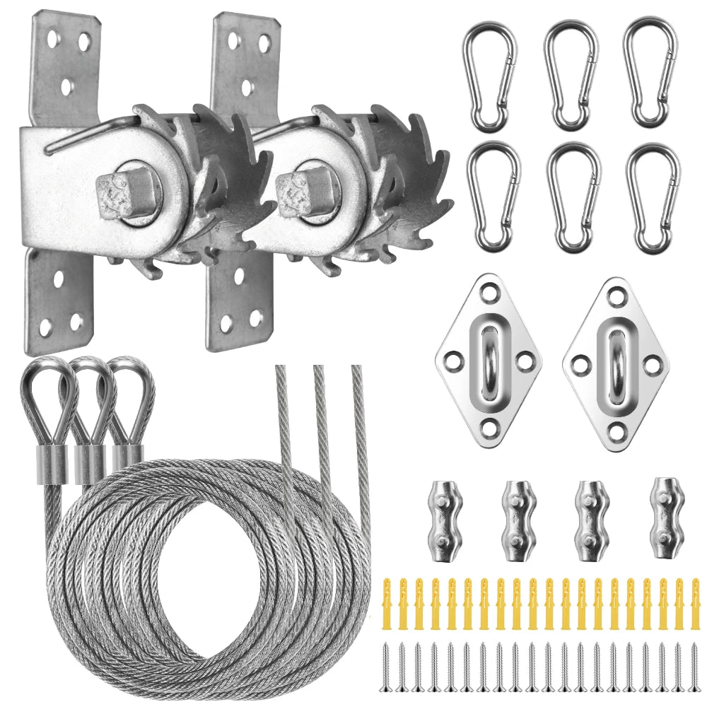 câbles métalliques kit tissu industrielle ratchet winch chevilles plots agrafes sangles tournevis eyelets turnbuckles