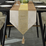 nappe décorative moderne tissu uni strass central franges couleur noir rouge or élégante table