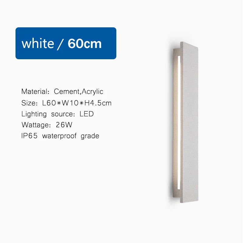 applique murale led moderne gris blanc calcaire étanche extérieure entrée jardin villa