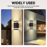 applique murale moderne noire double tête rayures horizontales éclairage intérieur jardin extérieur