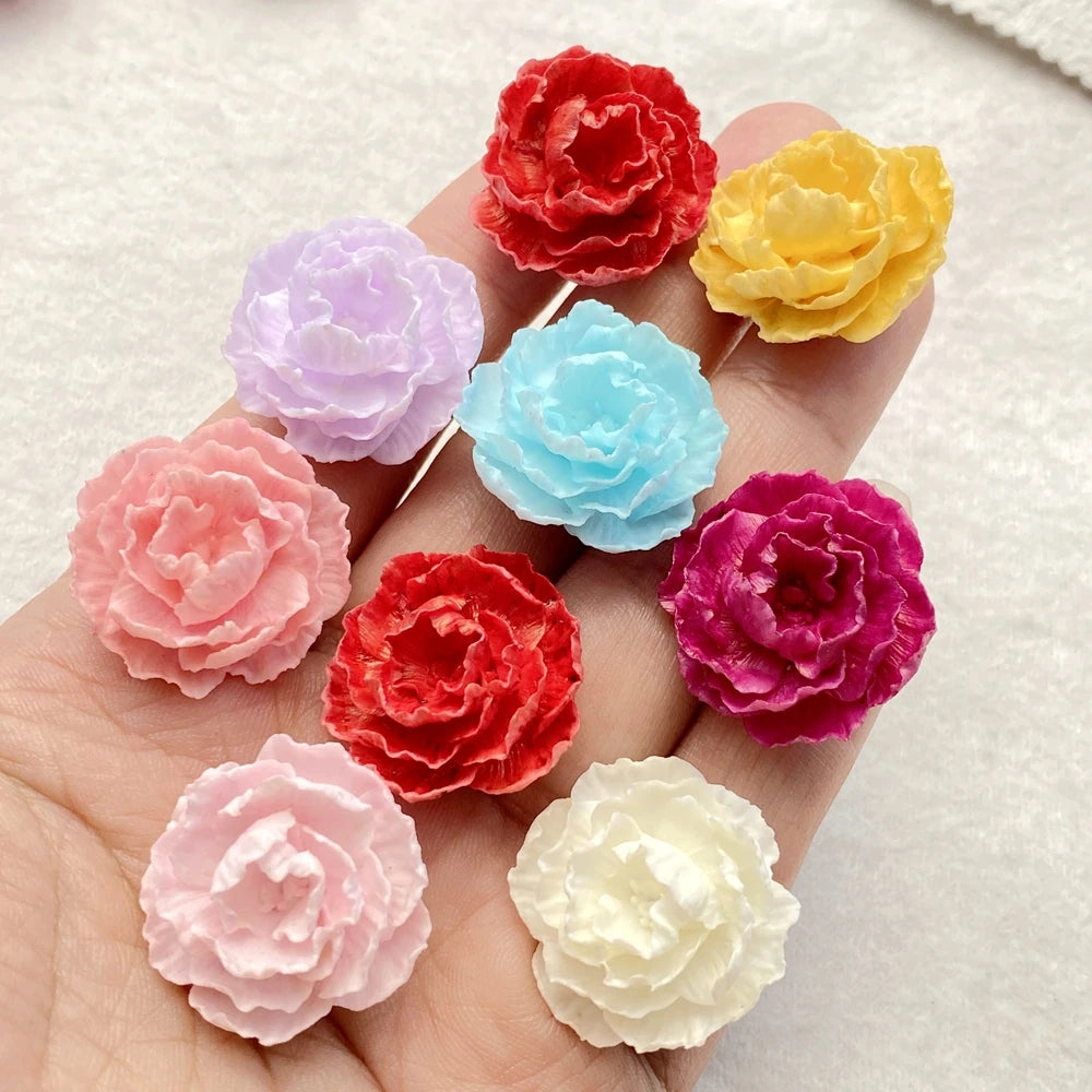 fleurs artificielles rose rouge jaune bleu violet blanches relief décor scrapbooking bricolage artisanat