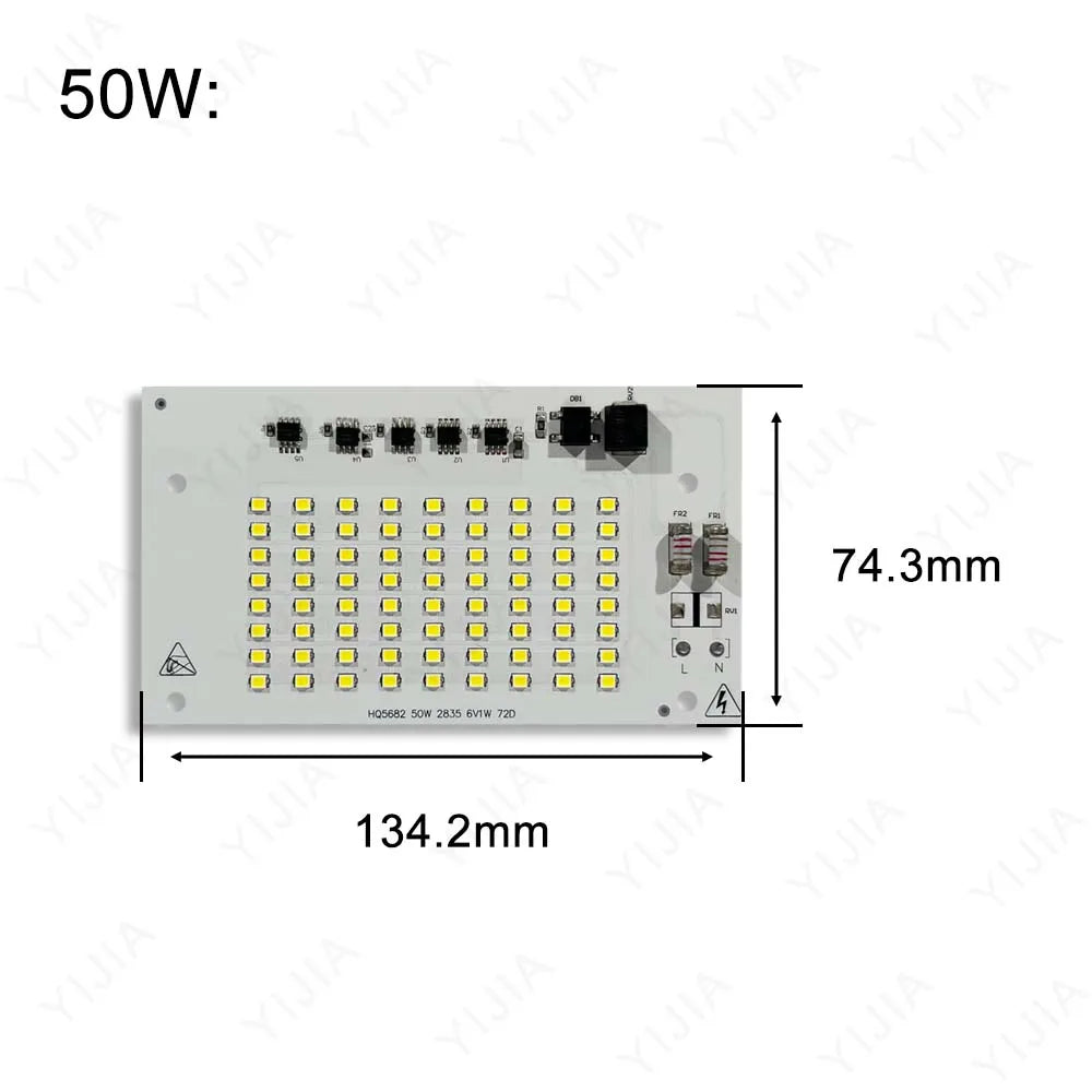 projecteur panneau led blanc 2835 smd 10w 200w intelligent ac220v 70 80 ra
