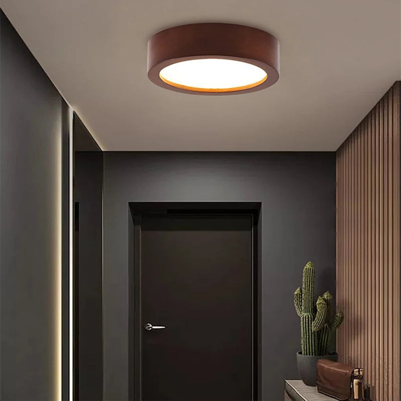 lampes plafonniers modernes minimalistes bois clair foncé éclairage led blanc chaud chambre salon salle