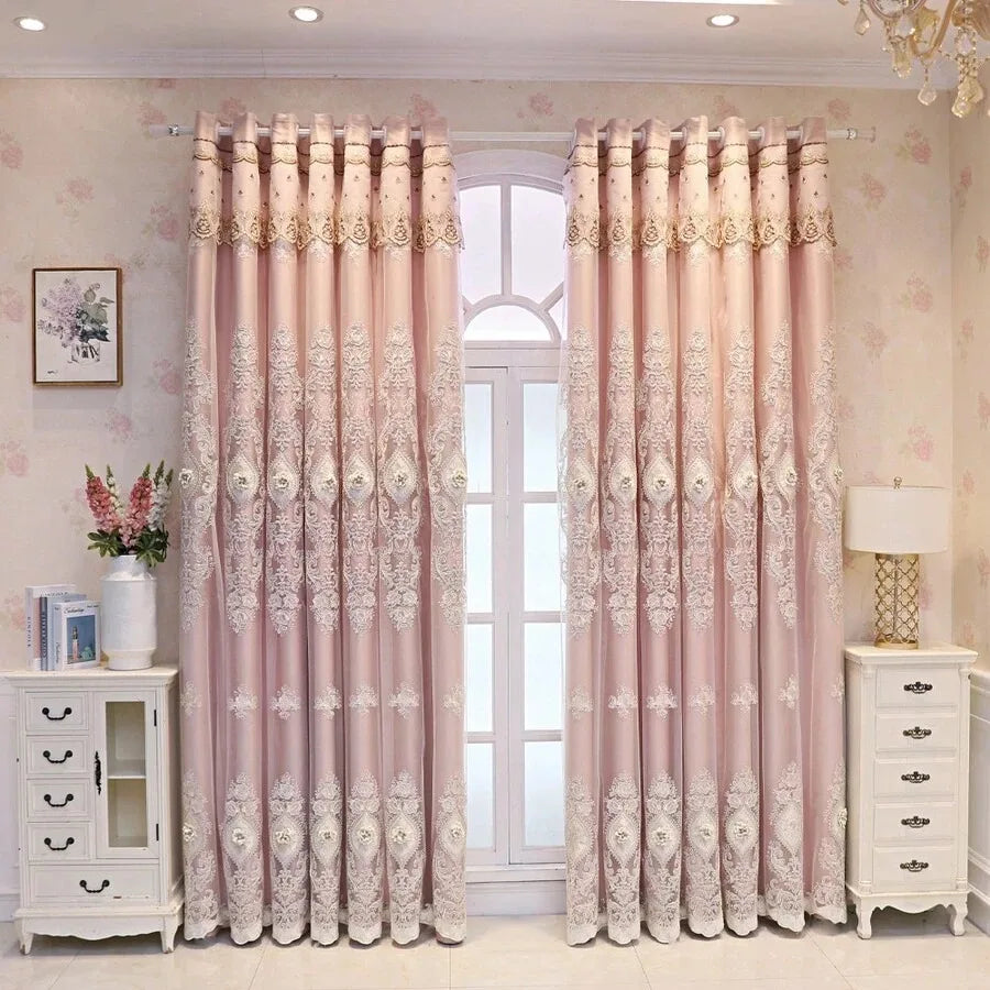 rideau voile violet rose brodé fleurs 3d élégant classique transparentextérieur fenêtre chambre salon