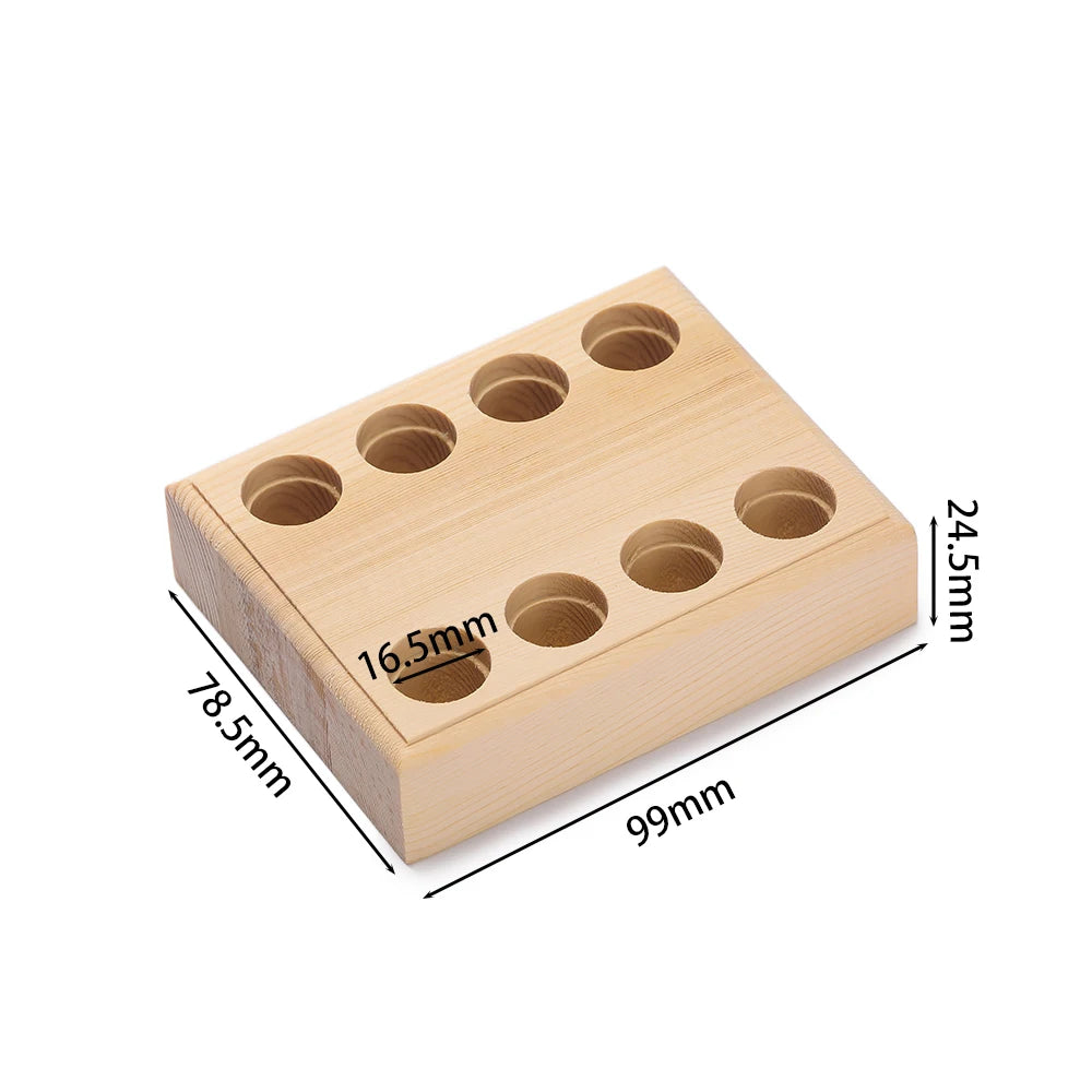 rangement outils bijouterie 12 trous bois naturel surface lisse rustique minimaliste pinceaux