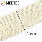 dentelle coton franges écharpe ethnique boho chic 12cm blanc cassé tissu artisanal transparent mariage