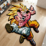 tapis flanelle dragon ball anime goku buu jaune rose gris noir bleu cartoon chambre