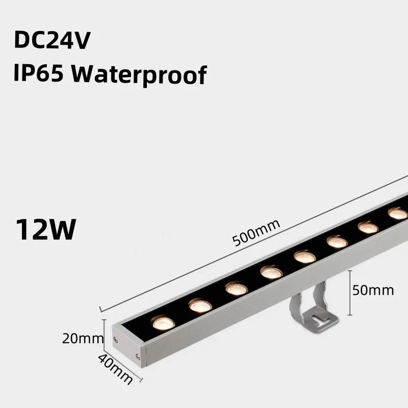éclairage mural led gris métallique ip65 12w dmx rgb moderne clips fixation