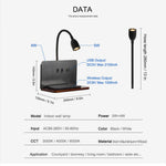 lampe murale moderne chargeur sans fil étagère intégrée LED noir blanc