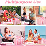 Sac douche maille rose réutilisable cordon serrage rapide respirant voyage gym