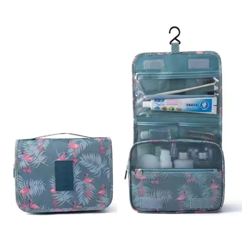 sac toilette voyage crochet suspension poignée rangement cosmétiques salle bain