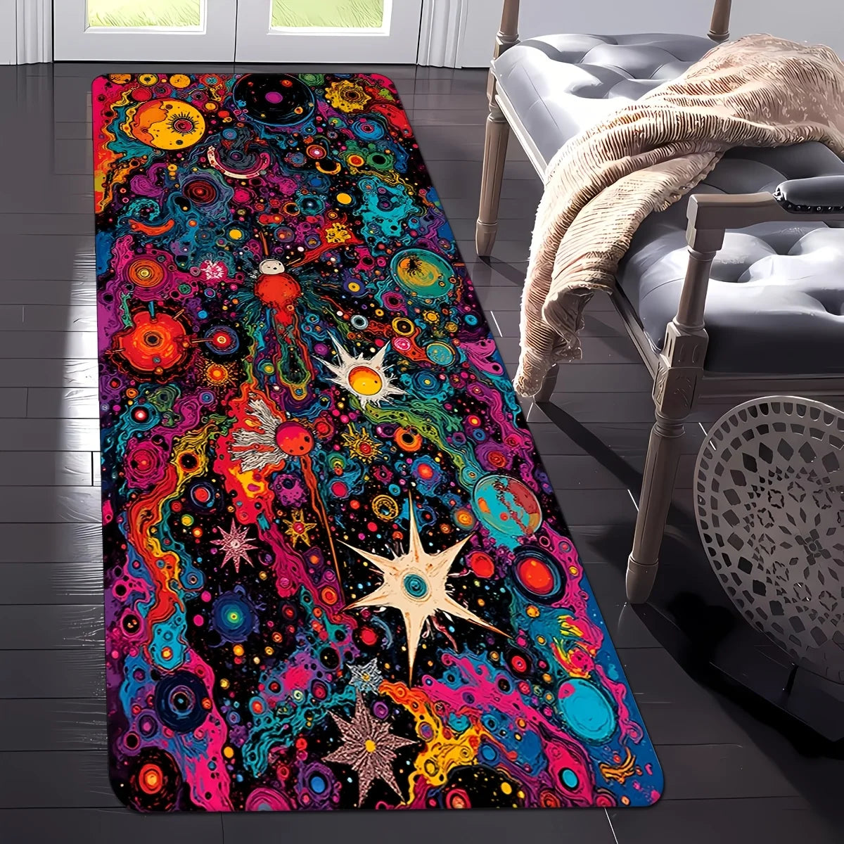 tapis moderne multicolore coquillages étoiles mer salon entrée cuisine couloir décoration intérieure polyester polypropylène