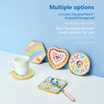 coasters mosaïque multicolores créatifs artisanal diy bambou transparents opaques