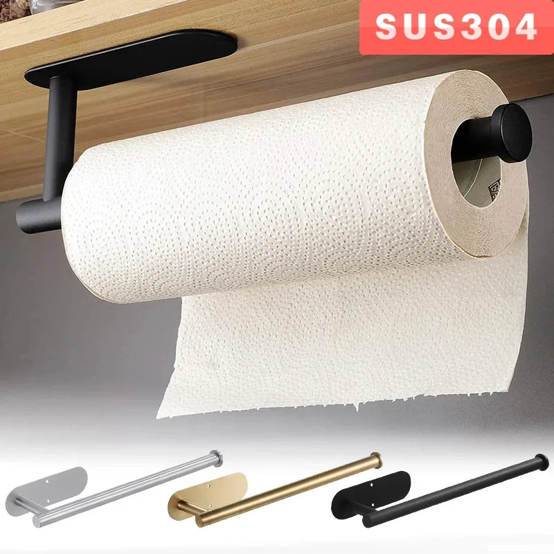 porte serviettes adhésifs papier toilette moderne acier inoxydable noir sans perçagerollable tissue holder stainless