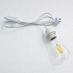 support lampe e27 blanc noir dents lisse moderne câble électrique prise uk led