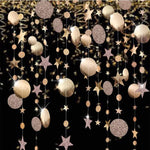 guirlande or argent étoiles paillettes festives moderne anniversaire mariage deco chambre fil suspension disco