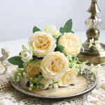 bouquet fleurs artificielles roses pivoines decoration maison mariage anniversaire baby shower intérieur