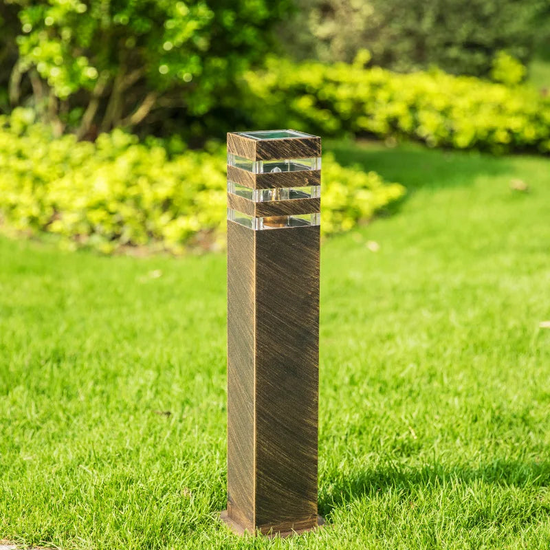 lampe solaire moderne noir marron doré rayures horizontales finition métallique ip55 led