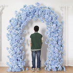 Décoration mariage arche fleurs artificielles bleu soie élégante extérieure anniversaire backdrop