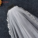 voile mariée blanc broderie feuilles transparente classique clips femme wedding veil