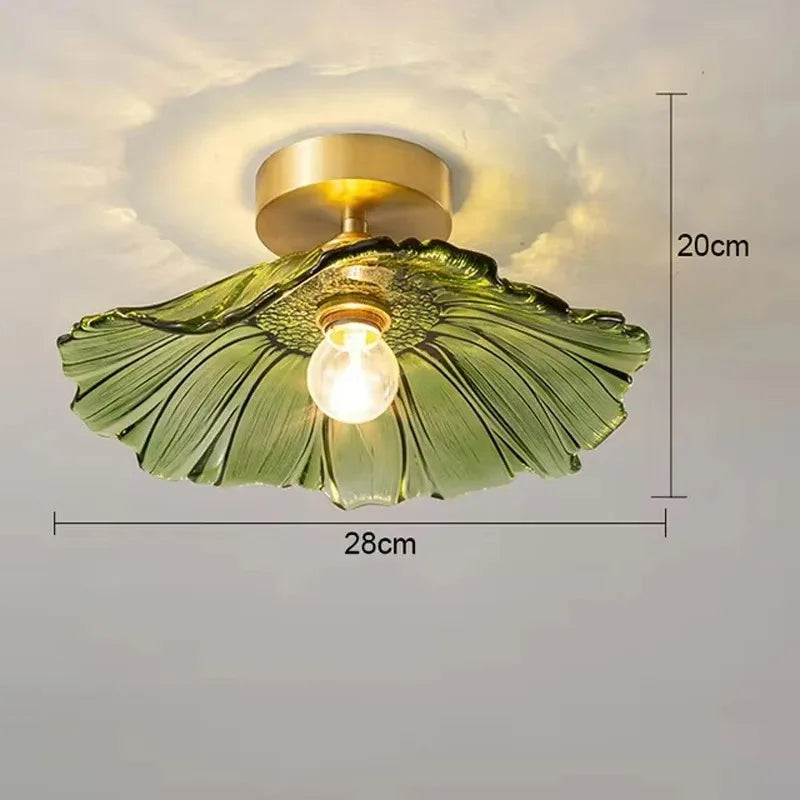 lampe suspendue moderne vintage fleur translucide rouge vert blanc chaîne ampoule