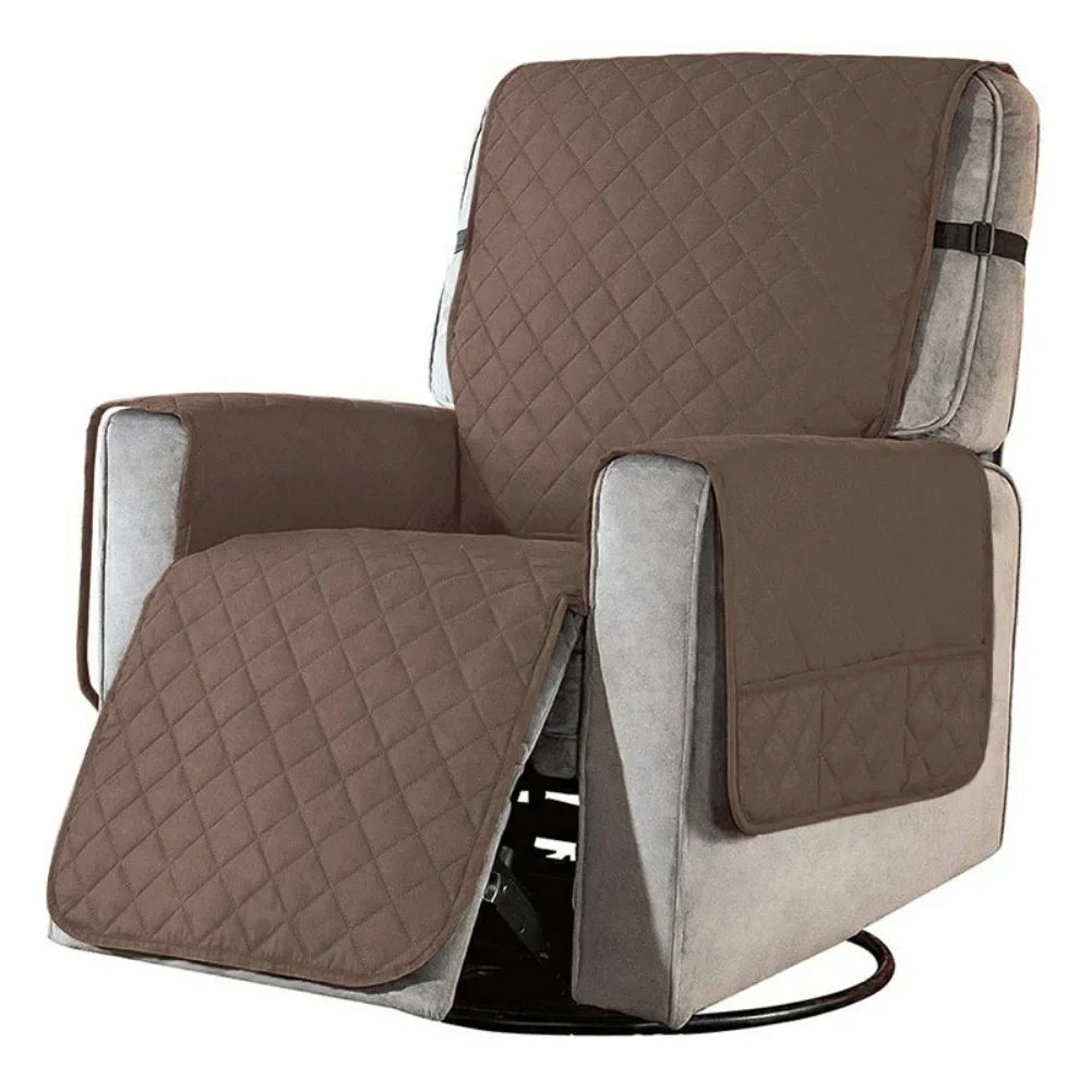 Housse fauteuil place quilted moderne bleu gris beige imperméable antidérapante poches adhésiveversible