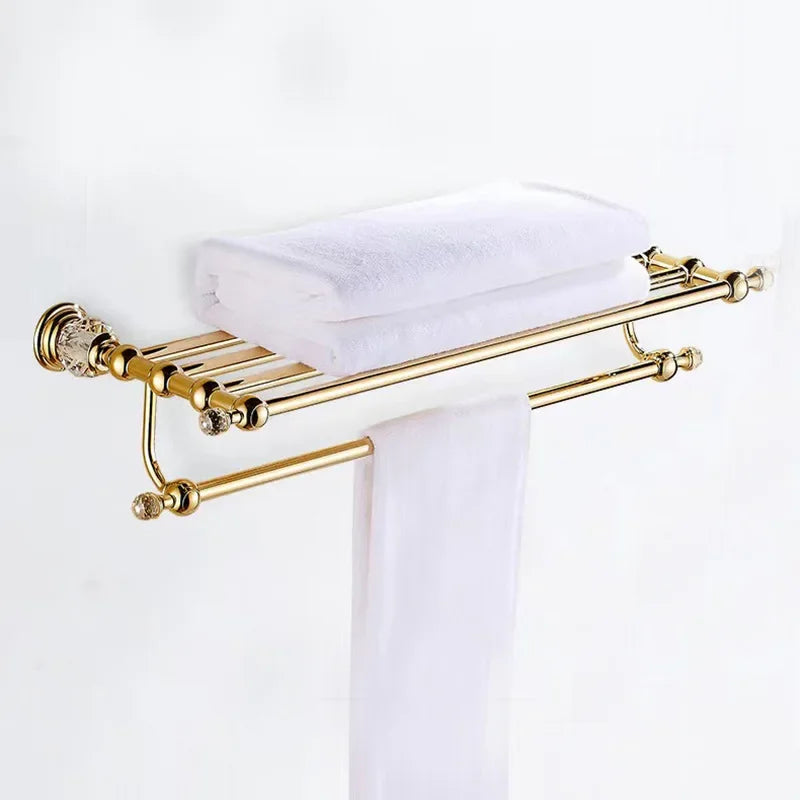 ensemble porte serviettes or élégant porte savon porte serviettes triple barre brosse wc accessoires