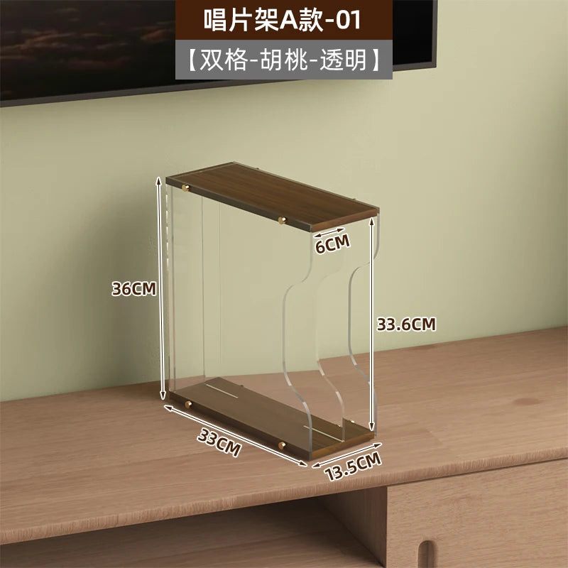 support disques vinyle bois transparent moderne minimaliste respectueux environnement multiple usage