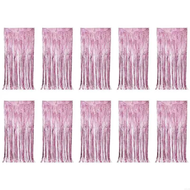 rideau franges métalliques brillantes fête rouge argent doré vert rose violet clips decoration