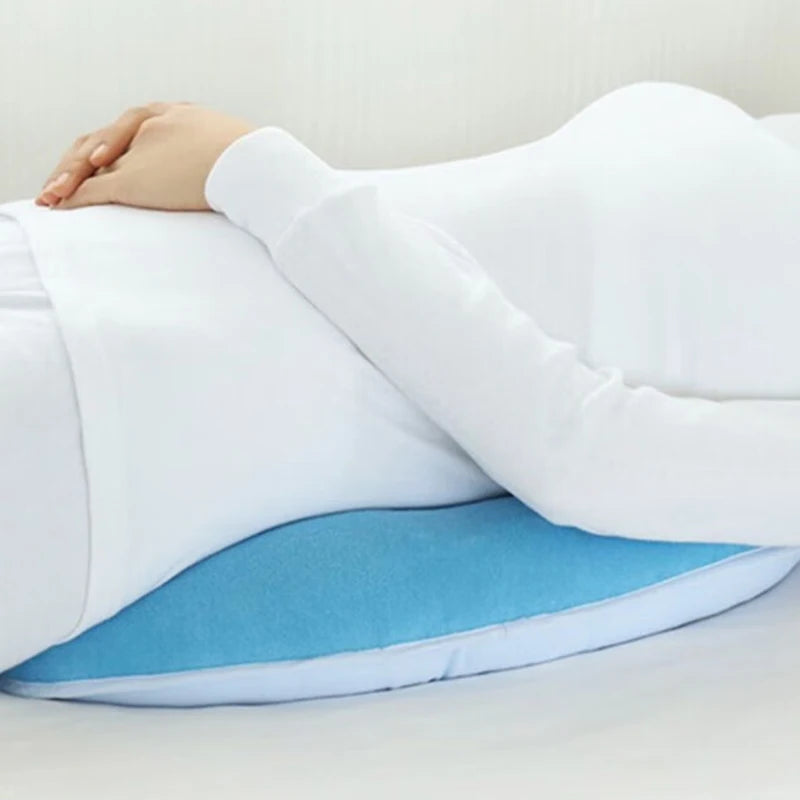 coussin soutien bleu clair anti décubitus coton polyester confortable ergonomique adhésif uni doux
