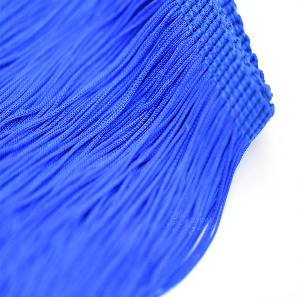 franges polyester 20cm large bleu vert orange tissu moderne décoration vêtement craft