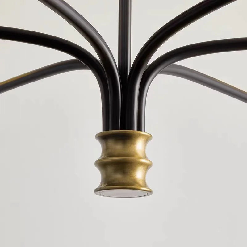 lustre moderne noir doré lampes éclairage minimaliste chambre salon