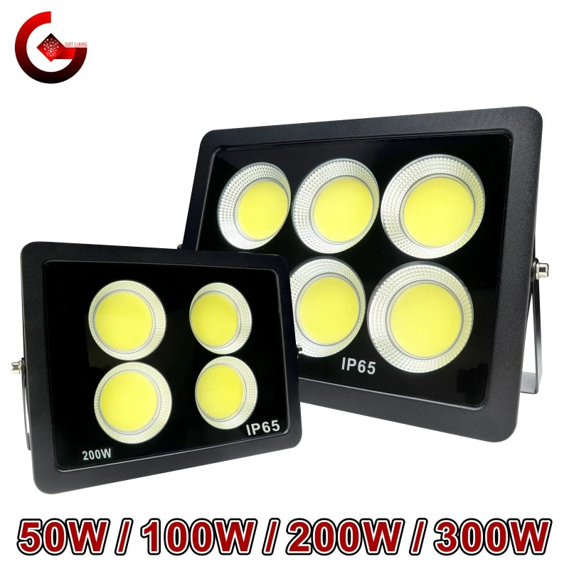 projecteur led cob ip65 moderne 220v 50w 100w 200w 300w noir clips câbles