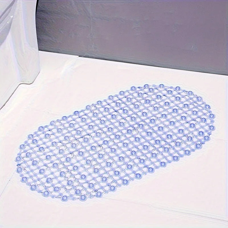 tapis bain antidérapant rose violet bleu transparent maillage billes moderne salle bain sécurité durable